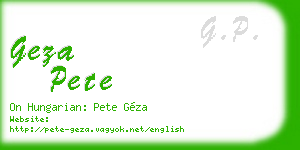 geza pete business card